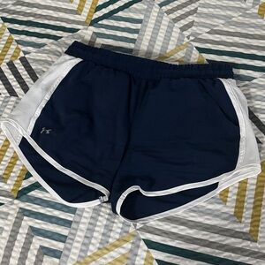 Under Armour Dark Blue and White Athletic Shorts